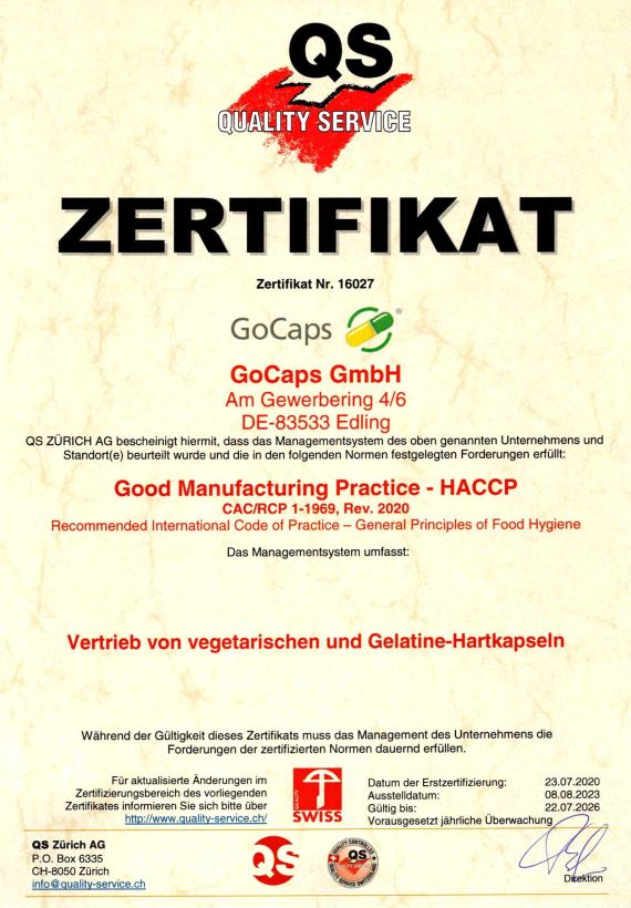 HACCP | GoCaps GmbH