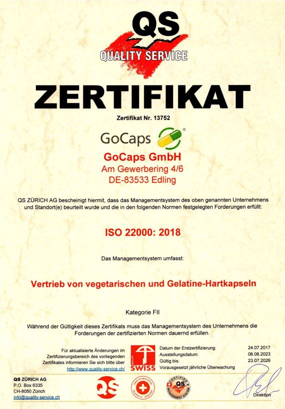 ISO22000 | GoCaps GmbH