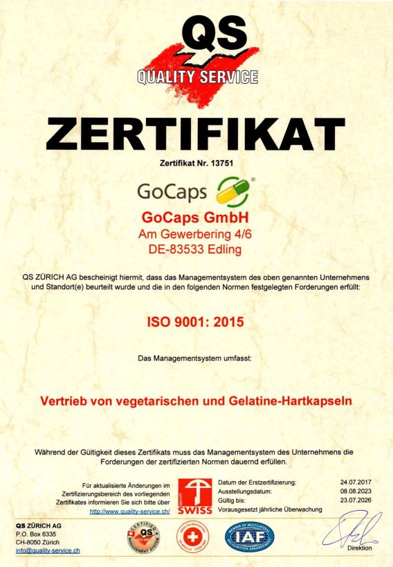 ISO9001 | GoCaps GmbH
